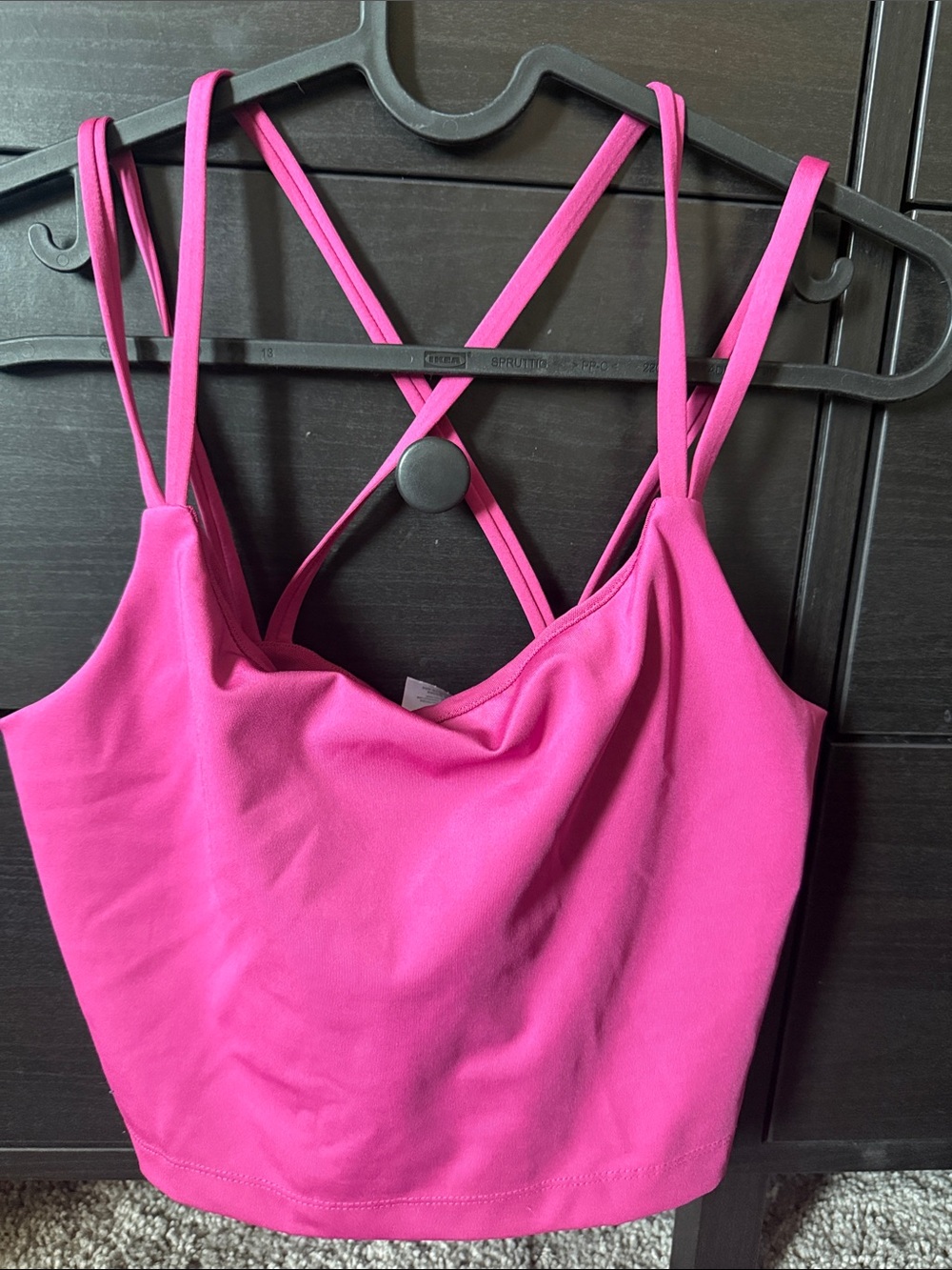 BearPaw Hot Pink Strappy Crop Tank
